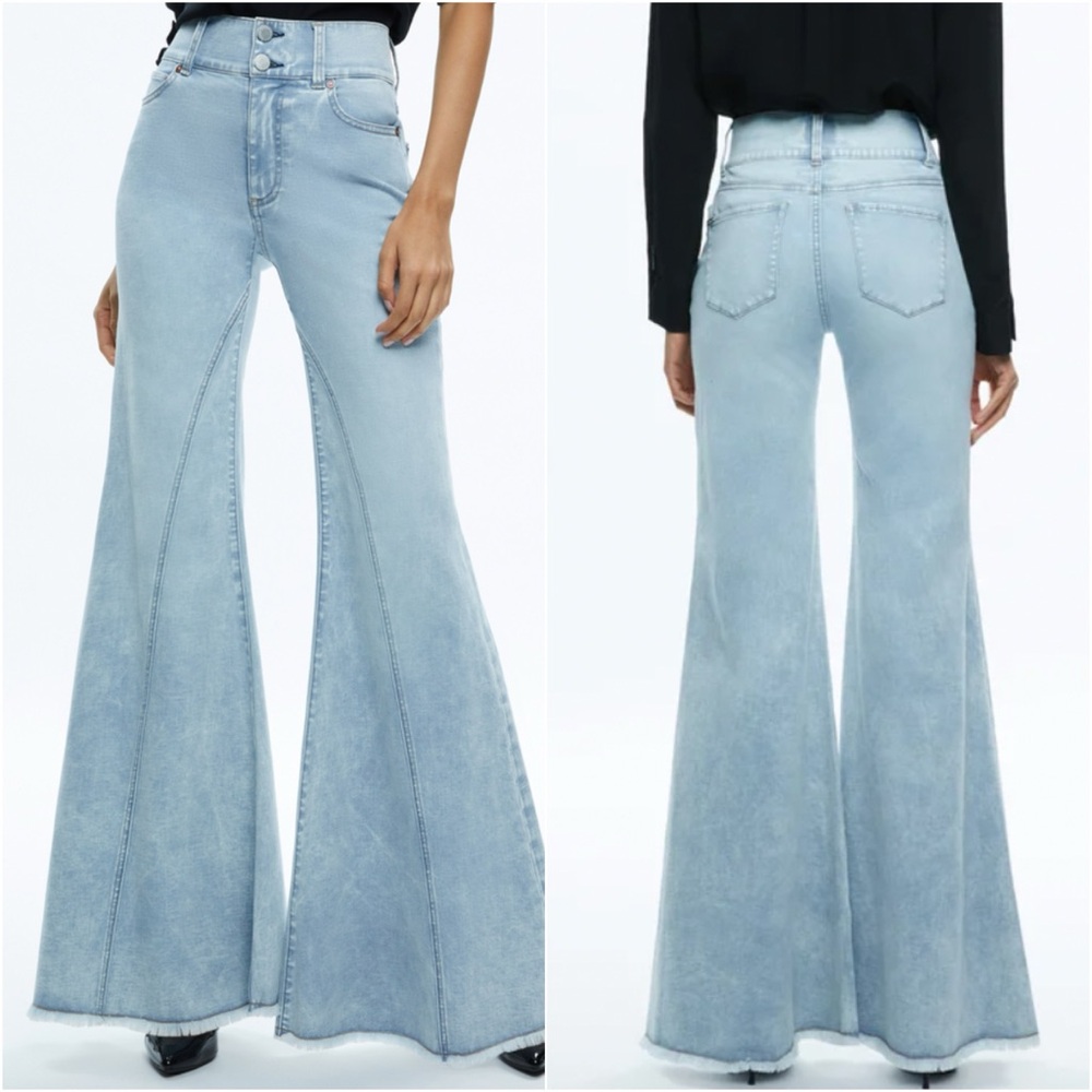 Alice + Olivia Beautiful Seamed Wide-leg Jeans